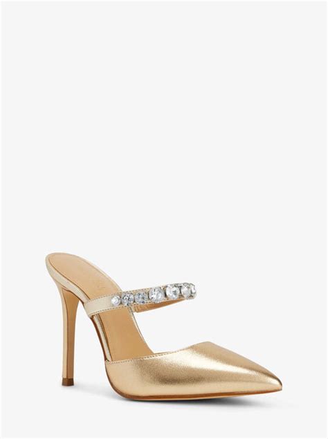 michael kors jessa|Jessa Embellished Leather Mule .